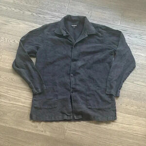 Kimina | 100% linen black button up long sleeve shirt